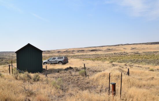 Small cabin/shed and well on 40 acres with great access near Moses Lake, WA.